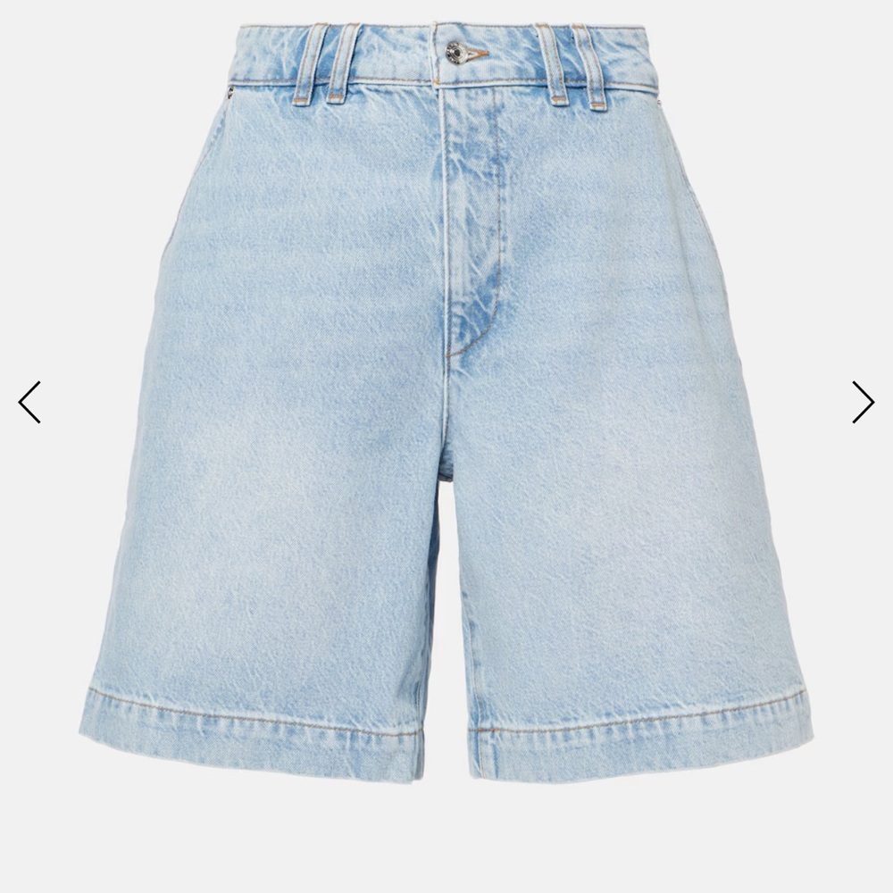FRAME The Trouser Shorts Light Blue Denim Bermuda Women's Shorts. NEW - Picture 4 of 13